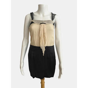 Rory Beca Black Cream Mini Silk Dress US-2